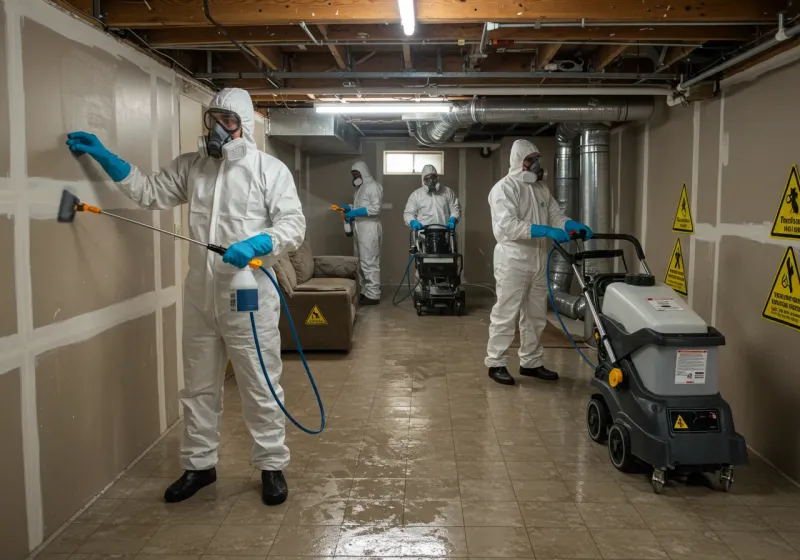 Basement Moisture Removal and Structural Drying process in Deer Isle, ME